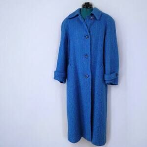 Vintage 1970s Oversized Anna Collection Mohair Wool Duster Peacoat - Size 10